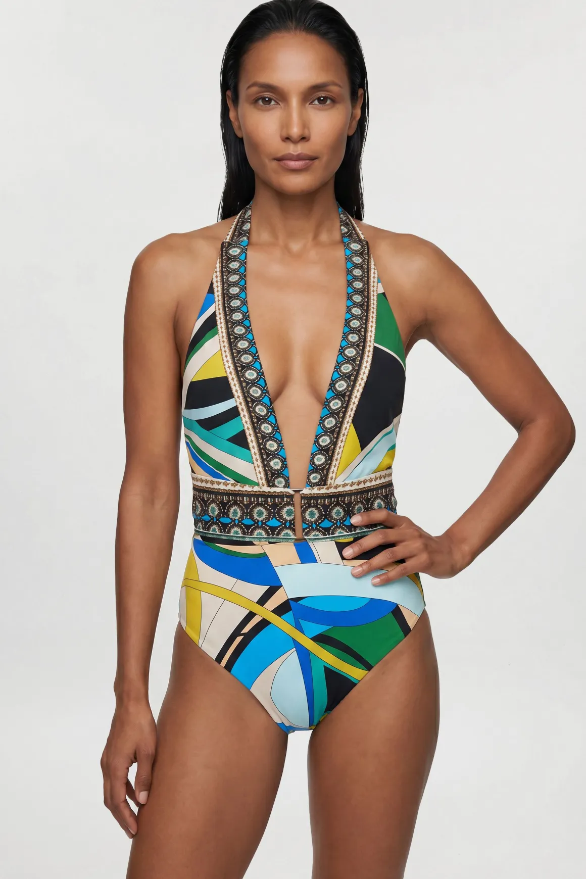 Maillot De Bain À Imprimé Placé