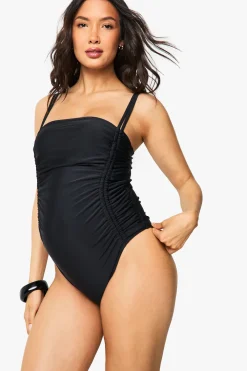 boohoo Maillot de bain maternité avec contrôle ventre et fronces latérales<Femme Maillots De Bain|Tenues De Plage