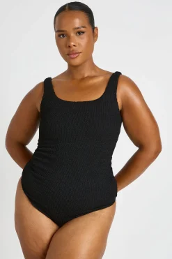 Maillot de bain maternité à col carré et effet froissé