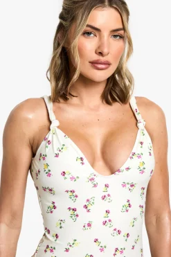 boohoo Maillot de bain à nœud imprimé<Femme Maillots De Bain|Tenues De Plage