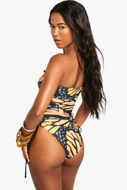 Maillot de bain oversize imprimé papillon