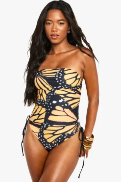 Maillot de bain oversize imprimé papillon