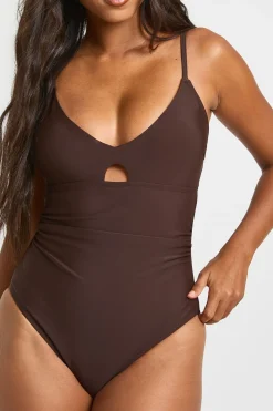 Maillot De Bain Plongeant Avec Ouverture Dorsale Et Effet Gainant