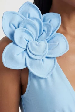 Maillot de bain plongeant à corsage floral
