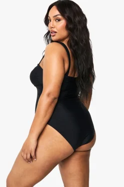 Maillot de bain Plus à contrôle ventre et devant drapé