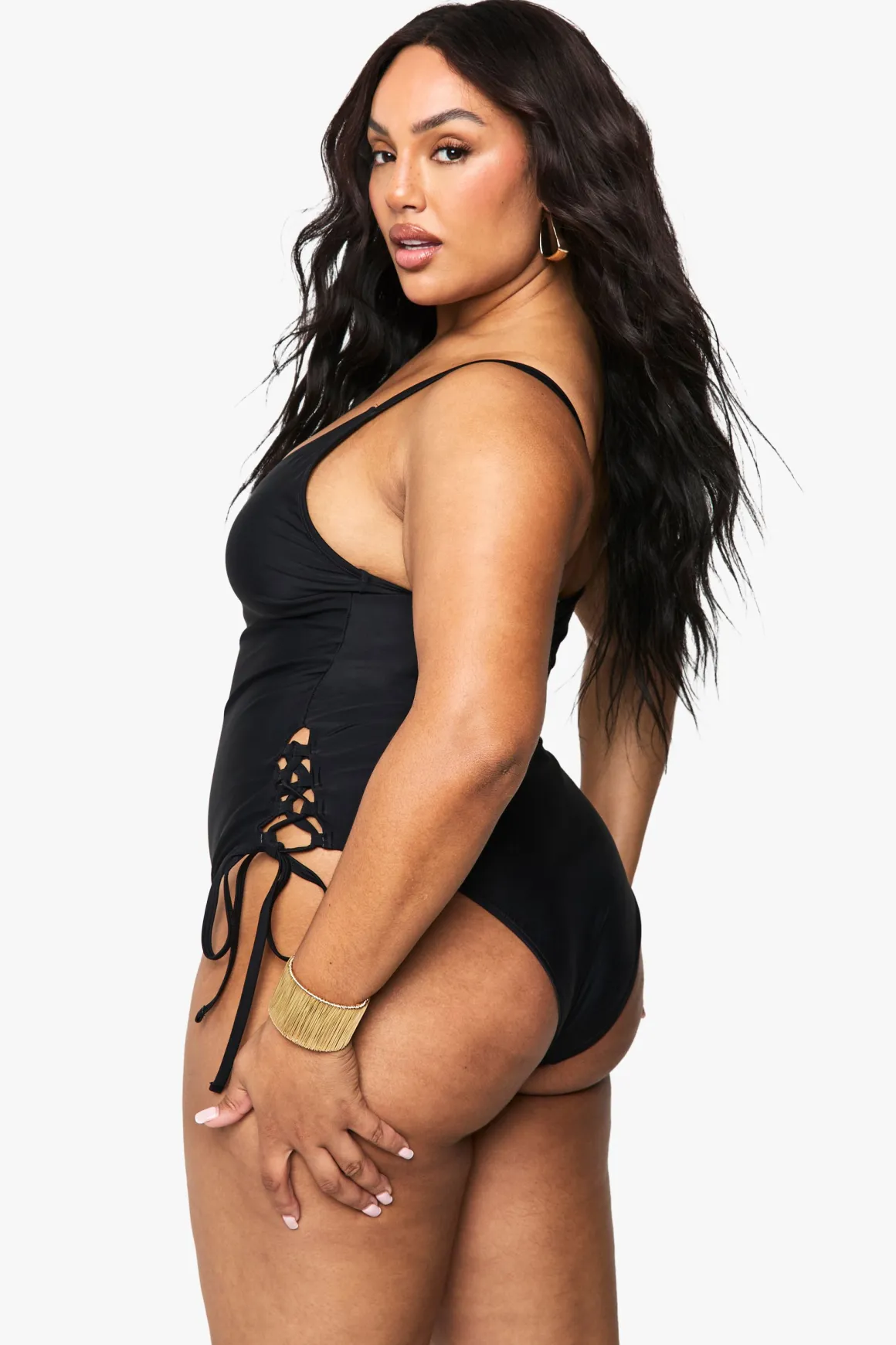 Maillot de bain Plus à contrôle ventre et détails lacés