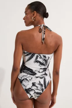 KarenMillen Maillot de bain Tall Slinky à imprimé palmier et découpes<Femme Maillots De Bain