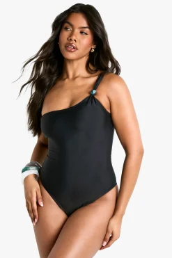 Maillot de bain à une épaule perlée