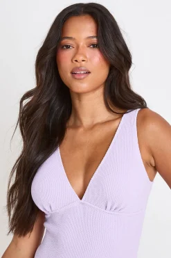 boohoo Maillot De Bain Une Pièce Texturé À Décolleté Plongeant<Femme Maillots De Bain|Tenues De Plage