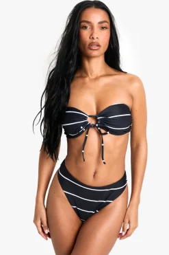Maillots de bain essentiels: Culotte taille haute rayée
