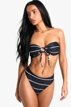 Maillots de bain essentiels: Culotte taille haute rayée