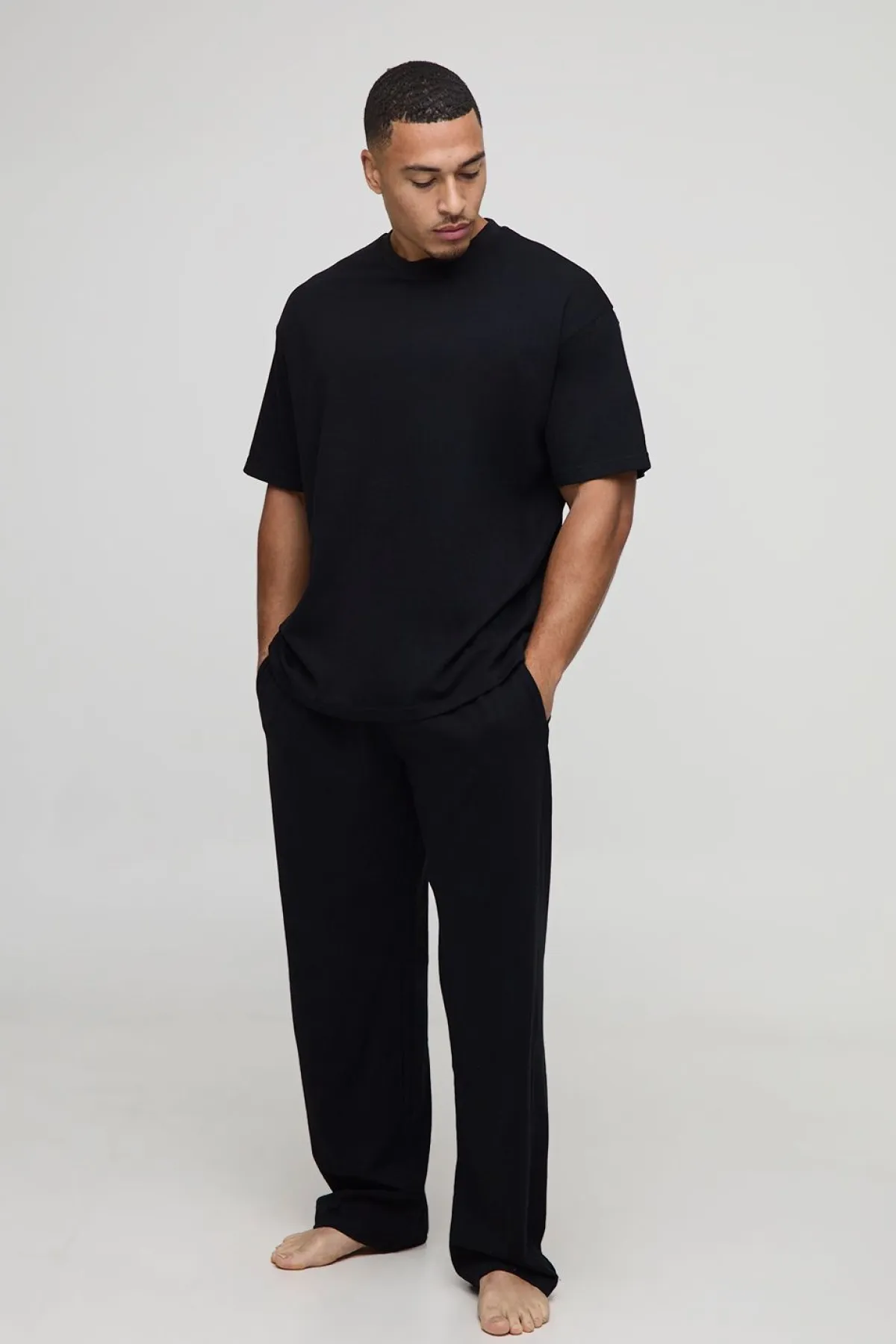boohooMAN MAN Ensemble de détente pour homme : T-shirt et pantalon de jogging<Homme Vêtements Confort