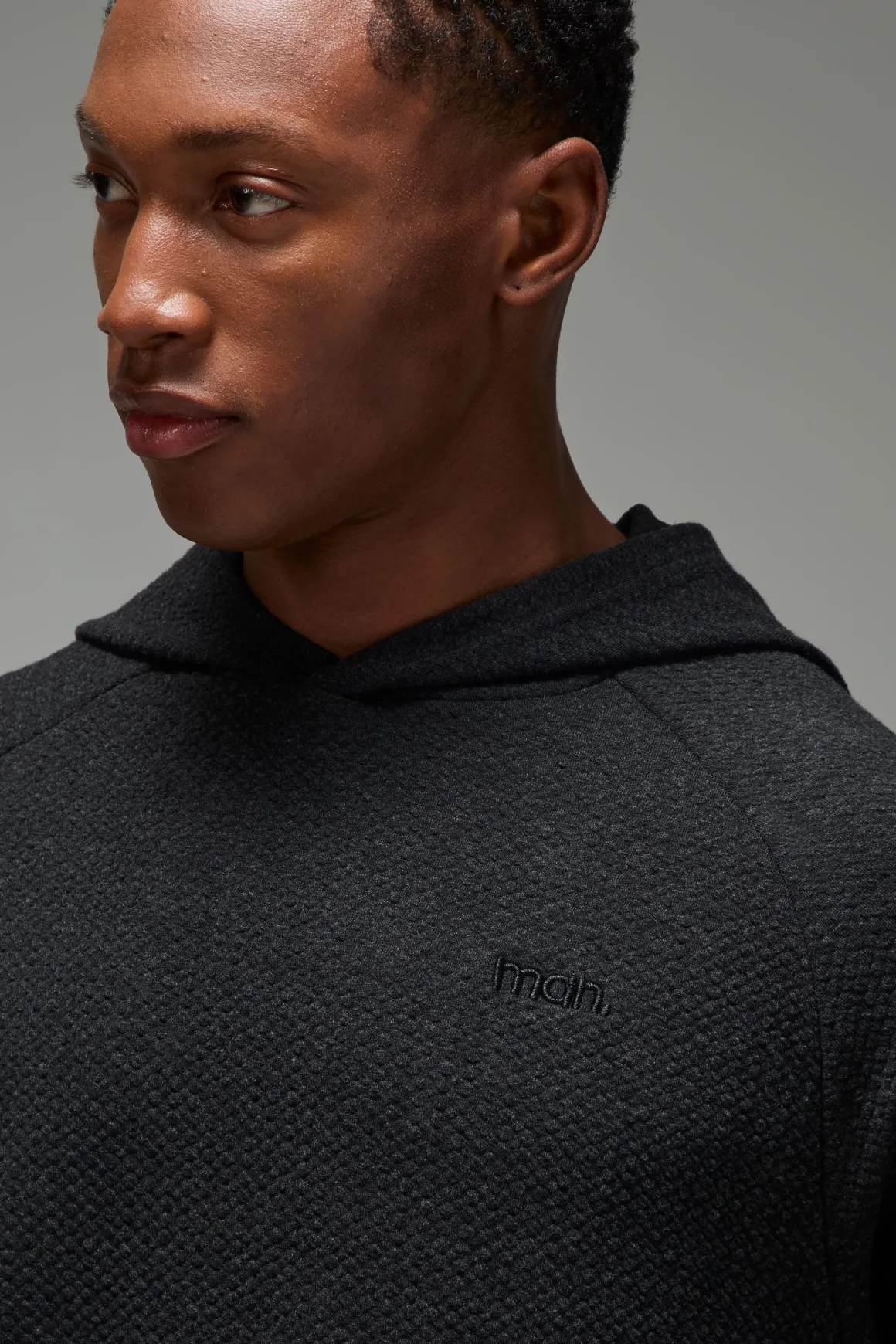 Man Sport Textured Double Knit Hoodie