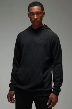 Man Sport Textured Double Knit Hoodie