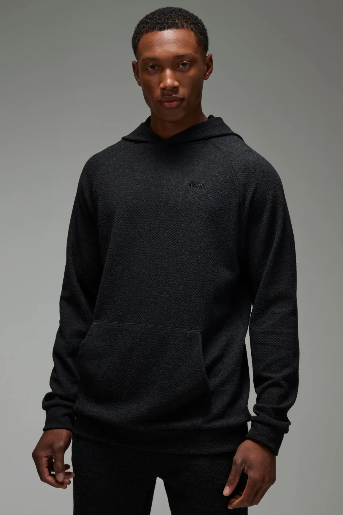 Man Sport Textured Double Knit Hoodie