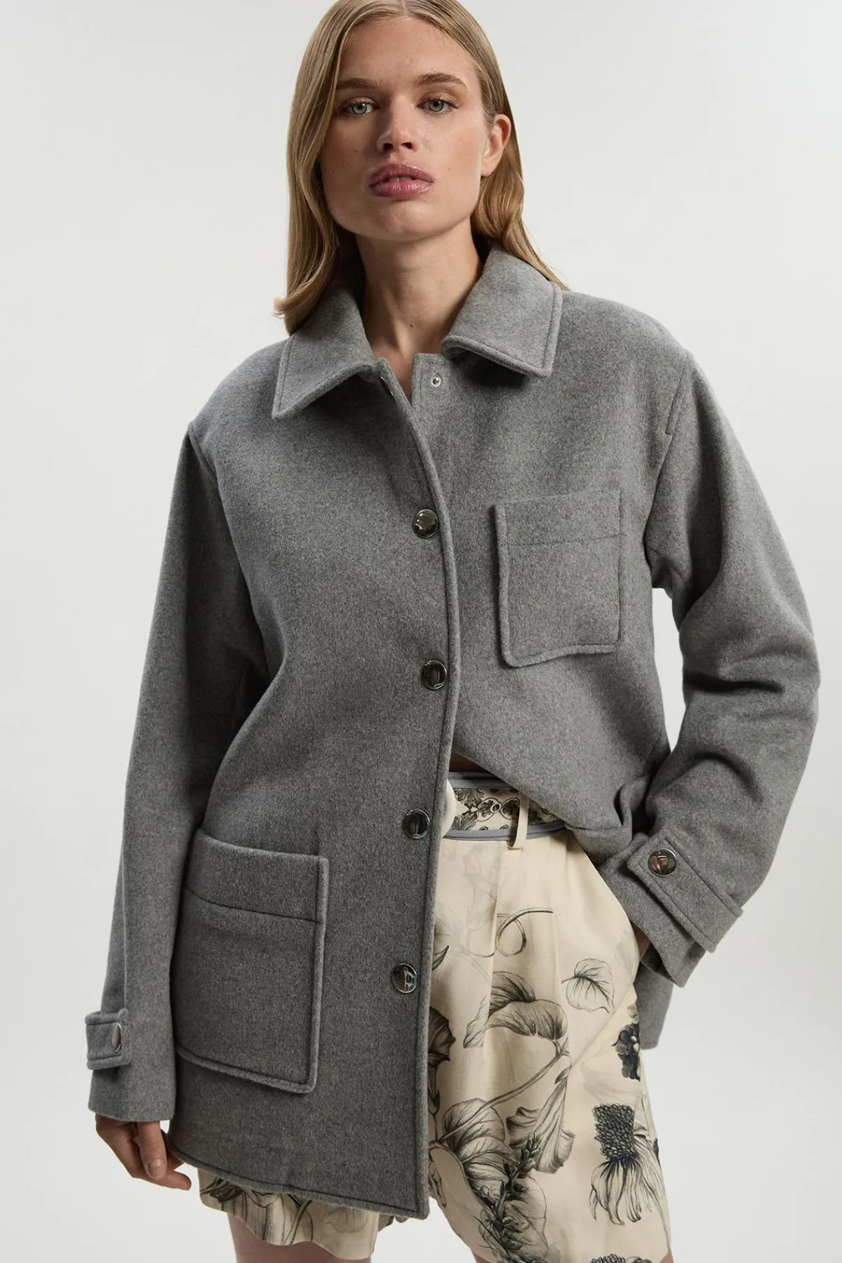 KarenMillen Manteau Ajusté Mi-Long en Laine Brossée avec Poches Plaquées<Femme Tailleurs|Vestes & Manteaux