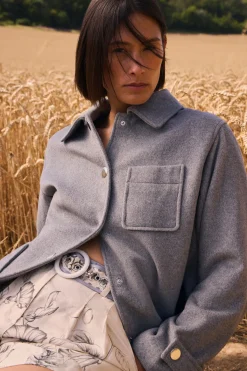 KarenMillen Manteau Ajusté Mi-Long en Laine Brossée avec Poches Plaquées<Femme Tailleurs|Vestes & Manteaux