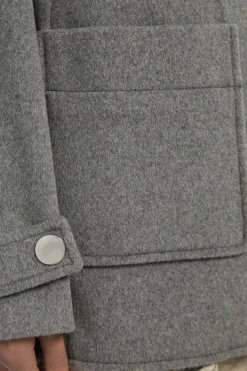 KarenMillen Manteau Ajusté Mi-Long en Laine Brossée avec Poches Plaquées<Femme Tailleurs|Vestes & Manteaux