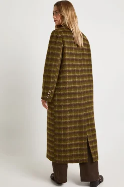 Manteau ample en laine à carreaux