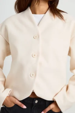 boohoo Manteau Aspect Laine À Boutons<Femme Manteaux Et Vestes D’Automne|Vestes & Manteaux