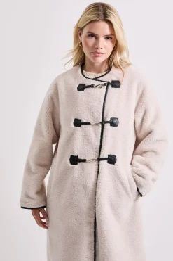 Dorothy Perkins Manteau Borg à Détails Boutons-Bascule en synthétique<Femme Manteaux Et Vestes D’Automne|Vestes & Manteaux