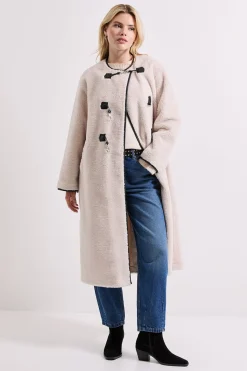 Dorothy Perkins Manteau Borg à Détails Boutons-Bascule en synthétique<Femme Manteaux Et Vestes D’Automne|Vestes & Manteaux