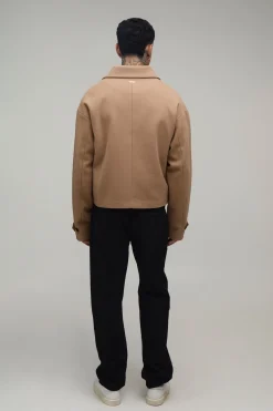 Manteau Caban Court En Drap De Laine Melton Coupe Tall