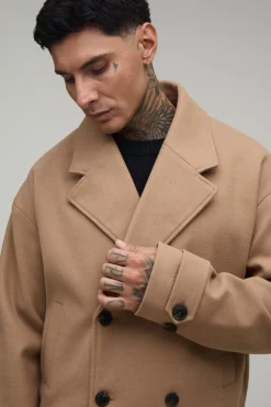 Manteau Caban Court En Drap De Laine Melton Coupe Tall