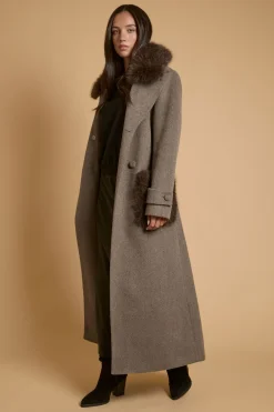 Manteau Cache-cœur À Col En Synthétique Avec Poches En Synthétique Décoratives