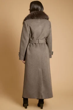 Manteau Cache-cœur À Col En Synthétique Avec Poches En Synthétique Décoratives