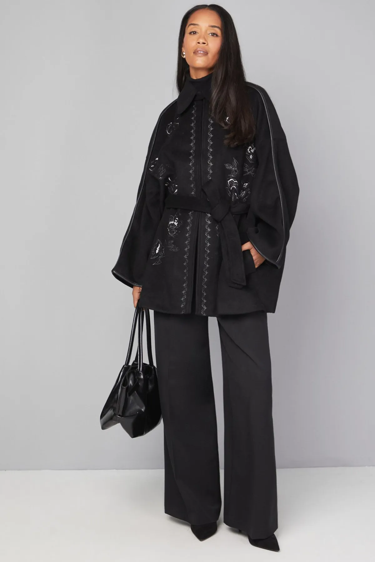 Wallis Manteau Cape Brodé<Femme Vestes & Manteaux