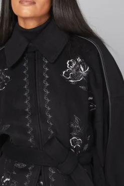 Wallis Manteau Cape Brodé<Femme Vestes & Manteaux
