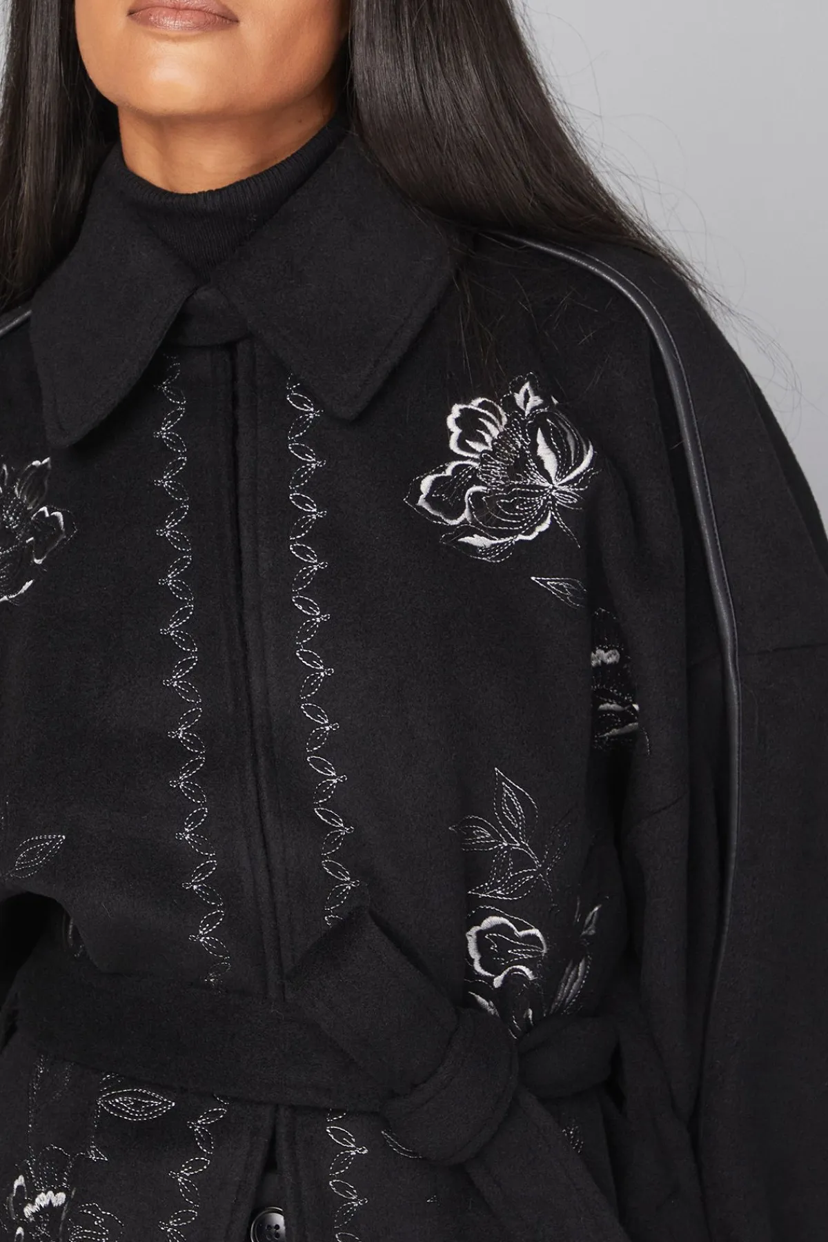 Wallis Manteau Cape Brodé<Femme Vestes & Manteaux