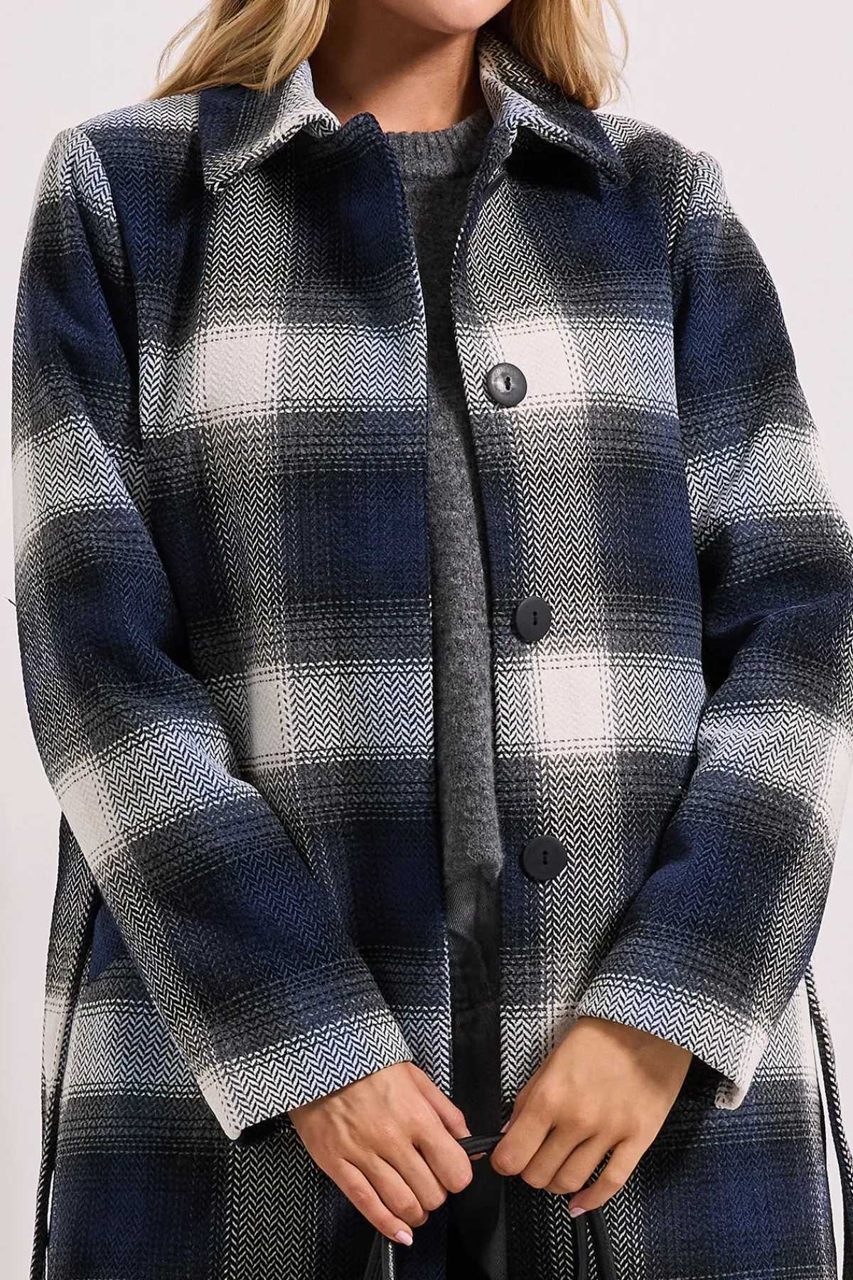Dorothy Perkins Manteau Ceinturé à Carreaux avec Détails de Manchettes en Fourrure<Femme Vestes & Manteaux