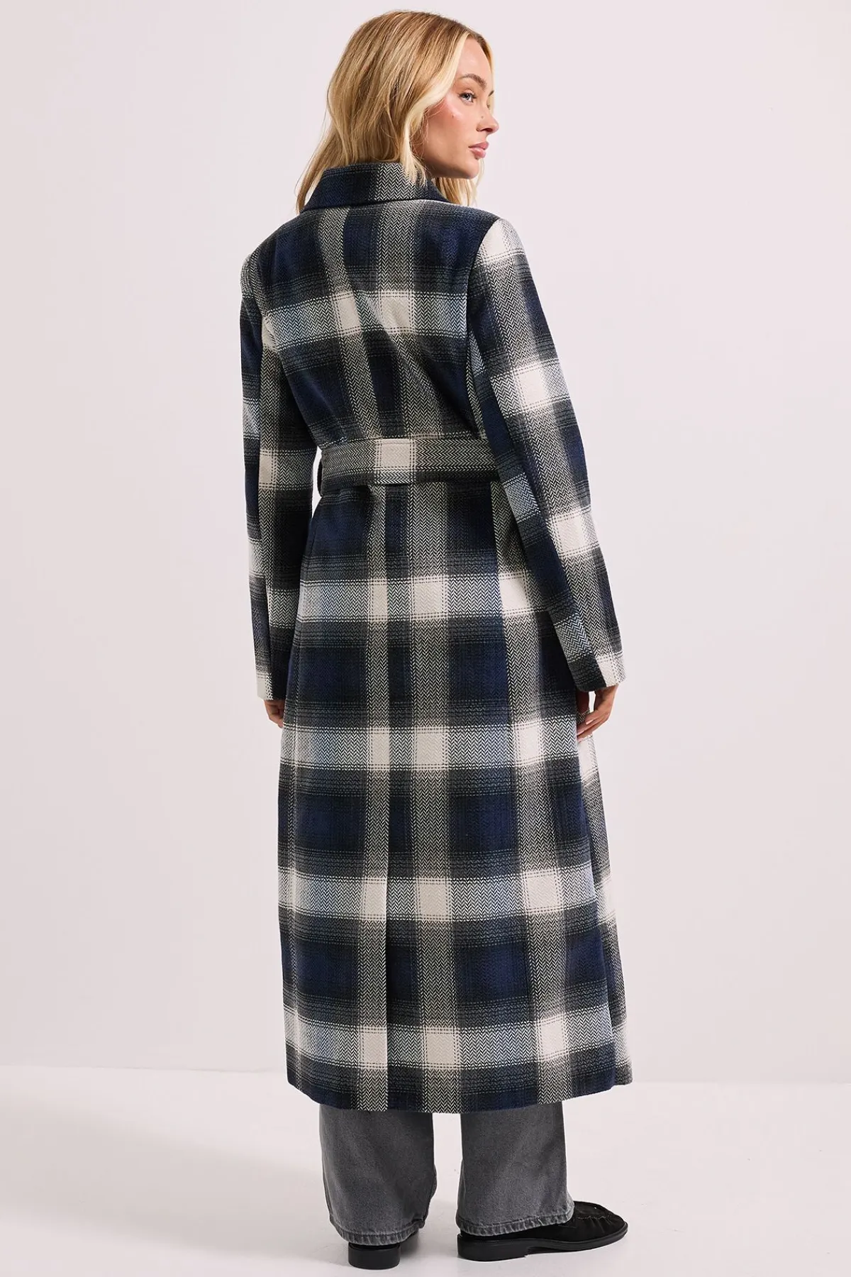 Dorothy Perkins Manteau Ceinturé à Carreaux avec Détails de Manchettes en Fourrure<Femme Vestes & Manteaux