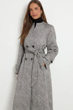 Wallis Manteau Ceinturé À Double Boutonnage Avec Col Montant Intégré<Femme Vestes & Manteaux