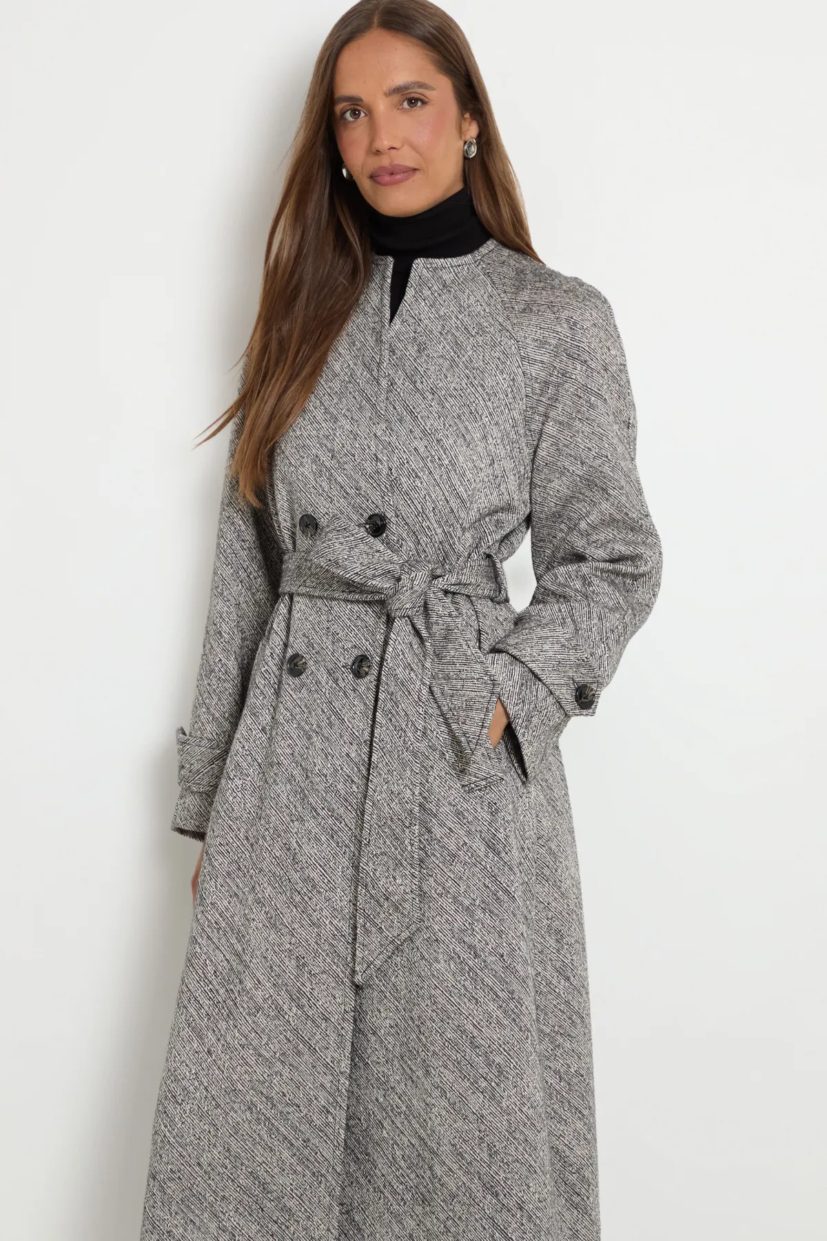 Wallis Manteau Ceinturé À Double Boutonnage Avec Col Montant Intégré<Femme Vestes & Manteaux