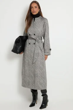 Wallis Manteau Ceinturé À Double Boutonnage Avec Col Montant Intégré<Femme Vestes & Manteaux