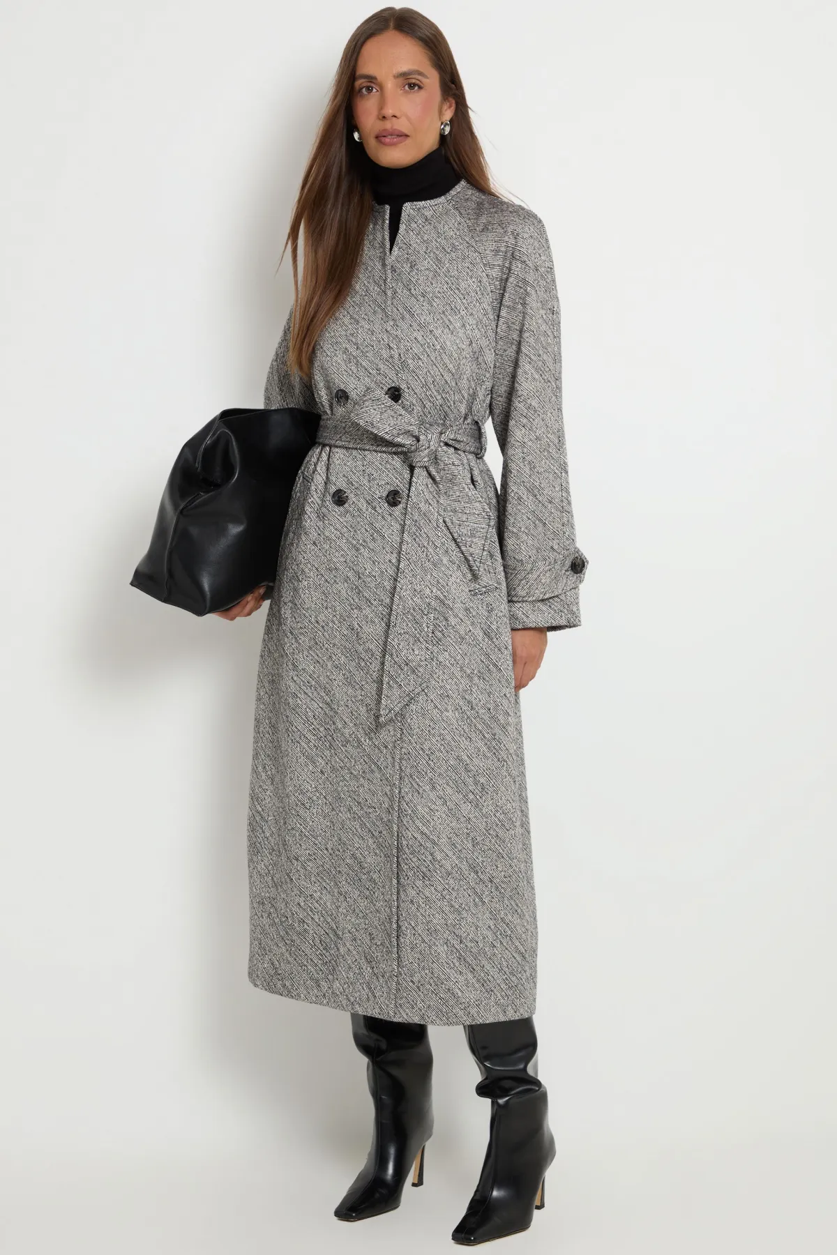 Wallis Manteau Ceinturé À Double Boutonnage Avec Col Montant Intégré<Femme Vestes & Manteaux