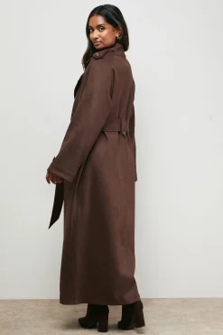Oasis Manteau Ceinturé à Détail de Poignet<Femme Looks Chocolat|Manteaux Et Vestes D’Automne