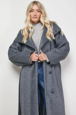 Manteau Ceinturé à Détail Manches Évasées