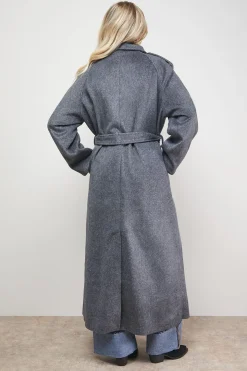 Manteau Ceinturé à Détail Manches Évasées