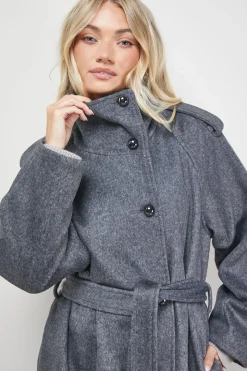 Manteau Ceinturé à Détail Manches Évasées