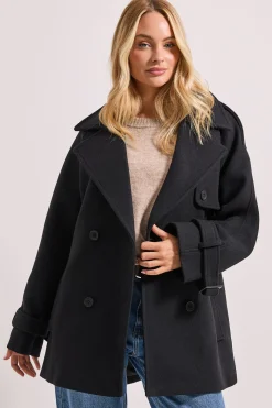 Manteau Ceinturé à Détails Patte