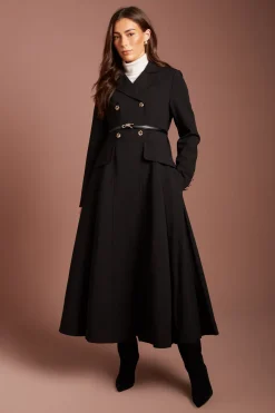 Manteau Ceinturé En Crêpe Ajusté Lisa Tan
