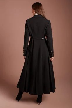 Manteau Ceinturé En Crêpe Ajusté Lisa Tan