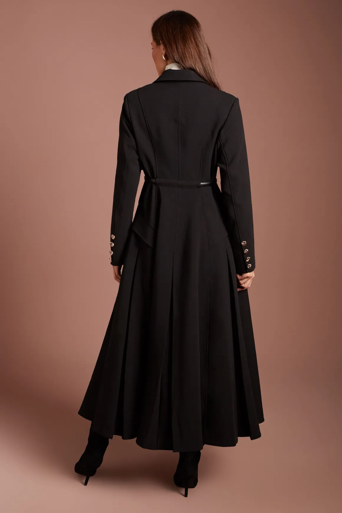Manteau Ceinturé En Crêpe Ajusté Lisa Tan