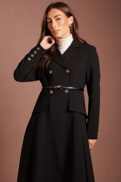 Manteau Ceinturé En Crêpe Ajusté Lisa Tan