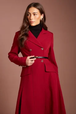 Coast Manteau Ceinturé En Crêpe Ajusté Lisa Tan<Femme Vestes & Manteaux