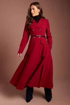 Coast Manteau Ceinturé En Crêpe Ajusté Lisa Tan<Femme Vestes & Manteaux